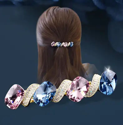 £4.99 • Buy Rhinestone Crystal Diamante Snap Clip Hair Grips Slides Hair Accessories
