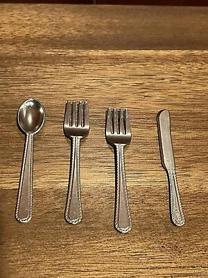 Miniature Metal Flatware 3 Inches Long 2 Forks 1 Spoon 1 Knife • $9.99