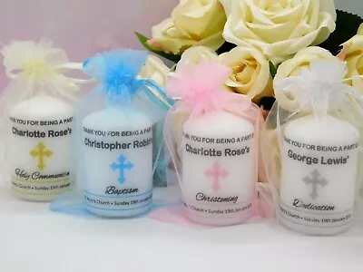£11.50 • Buy Personalised Holy Communion Baptism Christening Dedication Candle Favour Set 10