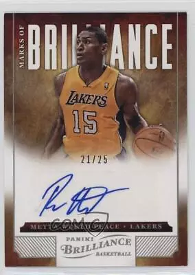 2012-13 Panini Brilliance Marks Of Brilliance /25 Metta World Peace #34 Auto • $26.13