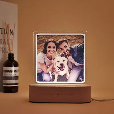 Custom Photo Acrylic Lamp LED Night Light 3DUV Print Personalized Christmas Gift • $55.99