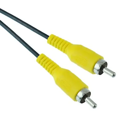 Yellow 1m Male To Male Plug RCA Phono Cable Lead AV Audio Video PC TV CCTV • £2.49