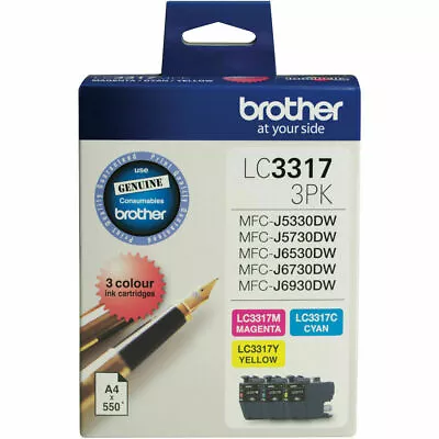 Genuine Brother LC-3317 3PK  Colour Pack For J5330DW J5730DW J6530DW J6930DW • $93.99