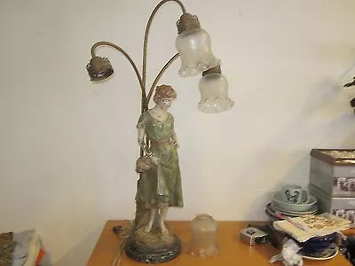 Antique Luca Madrassi Art Nouveau French Figural Lamp Spelter Sculpture France • $600