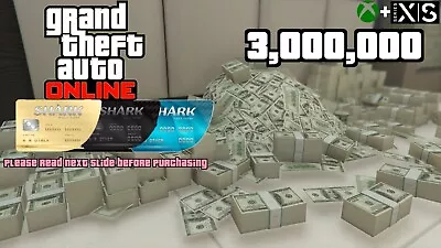 GTA 5 V ONLINE SHARK CASH CARD (Xbox) $3000000 GTA MONEY *Read Slide 2* • £5.69