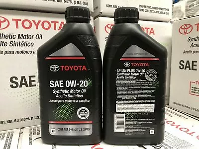 Genuine Toyota Full Synthetic 0W-20 Engine Oil 1 Qt 0.946 Liter SN PLUS [SYDNEY] • $65