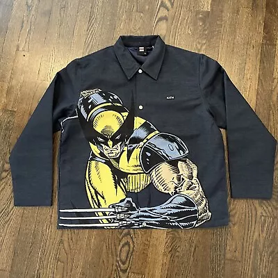 Kith X Marvel X-Men Jacket Wolverine Tapestry Coaches Jacket Navy XL Mens W/tags • $577.50