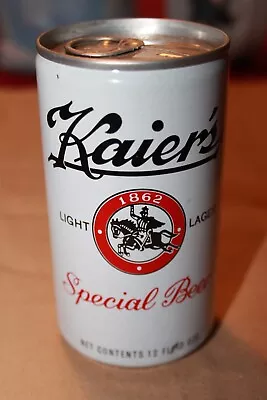1970s KAIER'S LAGER STEEL BEER CAN-BOTTOM OPENED-KAIER BREWING-BOTTOM OPENED • $9.99