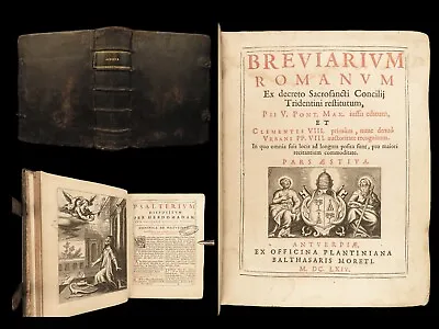 1664 Catholic Church Breviary Missal FAMOUS Plantin Press Prayers Liturgy Moreti • $599