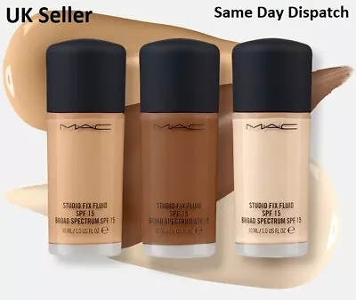 MAC Studio Fix Fluid SPF15 Foundation 30ml-Various Shades Available (UK Seller) • £26.90