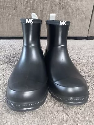 Michael Kors Slip On Rubber Mac Black Rainbootie Rain Boots - Women's Size 10 • $20