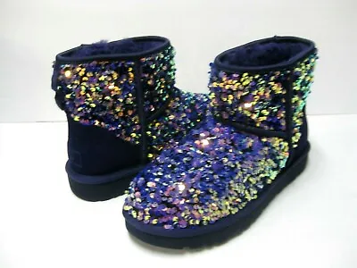 Ugg Classic Mini Stellar Sequin Women Ankle Boots Medallion Us 8 /uk 6 /eu 39 • $149.99