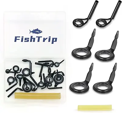 Micro Fishing Rod Guides And Tips 26Pcs/130Pcs Baitcasting Rods Black Micro Guid • $17.49