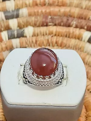 Turkish Handmade 925 Sterling Silver Vintage Style Agate Man’s Ring Sz 8. • $32