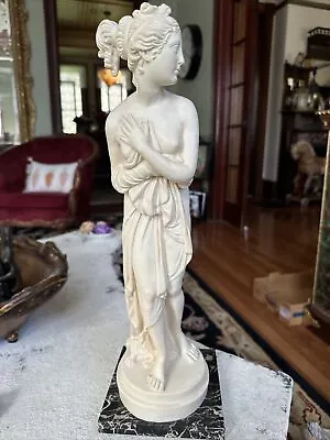 A. Santini Sculpture Of Naked Woman Bathing 17”tall Marble Base Bath Italy • $140