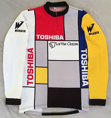 Toshiba La Vie Claire Wonder RARE Vintage Long Sleeve Cycling Jersey Size 4 (L) • $67.99