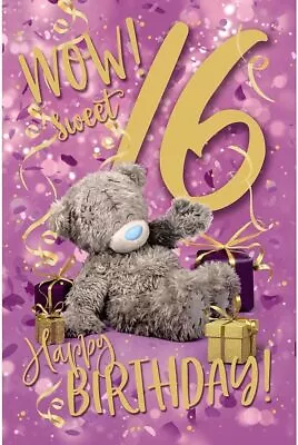 Bear Surrounded By Gifts 16th Birthday Card • £3.99