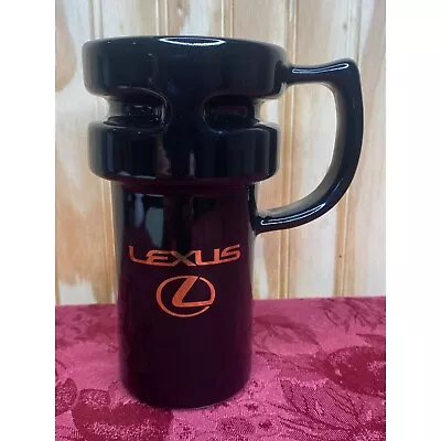 Lexus Gold Logo Hotjo Ceramic Black Travel Mug W/Lid 16oz. 6  Tall • $25