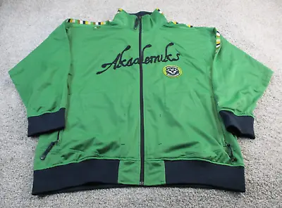 VINTAGE Akademiks Mens Zip Up Track Jacket Sweatshirt Green Pockets XXXL 90s Y2K • $39.99