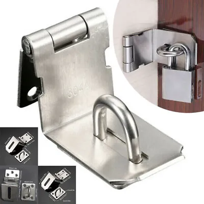 Stainless Steel Anti Theft Door Lock Gate Hasp Staple Padlock Clasp Shed Latch • £8.78