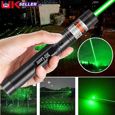 Strong Beam 8000m Green Laser Pointer Pen 532nm Lazer Torch USB Rechargeable UK • £8.12