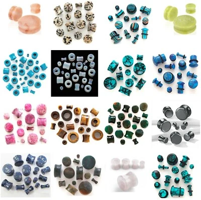 £5.25 • Buy Semi Precious Stone Ear Plug - Gemstone Flesh Tunnel Expander Stretcher #3