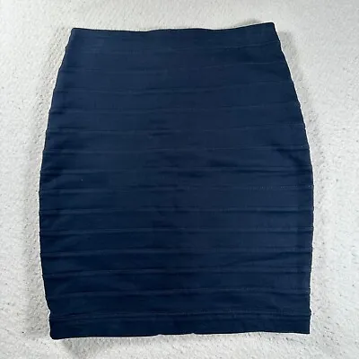 Express Women's Size 2 Dark Navy Blue Stretch Ribbed Bandage Skirt • $10