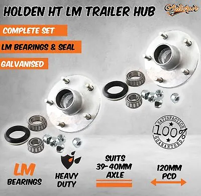 Holden HT 5 Stud Galvanised Hub With LM Bearing Kit For Trailer Caravan & Boat • $79.95