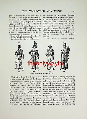 Army Uniforms 1809-54 (Holyrood Palace On Reverse) Book Illustration (Print) • £15.97
