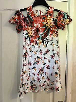 Zara Girls Size 13 14 Cold Shoulder Summer Dress • £1.50