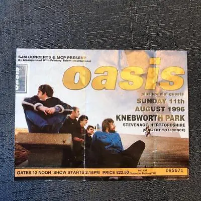 Oasis Ticket  Knebworth 11/08/96 #095671 • £55