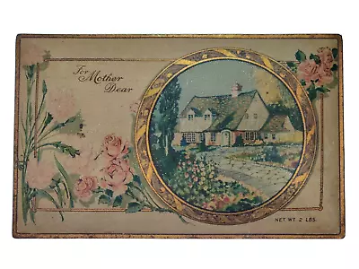 Art Nouveau Vassar Chocolates For Mother Dear Tin Canco VTG 1920s Cottage Roses • $22.95