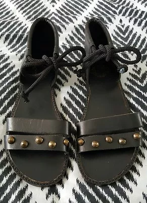 ECOTE Leather Sandals Boho Byron Bay Festival Indi Black Size US 5/6 B52 • $19.43