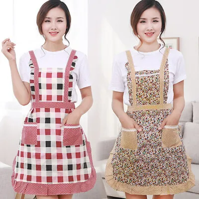 Lady Kitchen Apron Dress Restaurant Home Kitchen For Pocket Cooking Funny Ap W02 • £3.79
