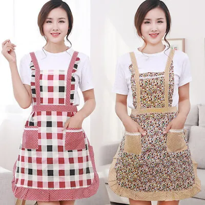 Lady Kitchen Apron Dress Restaurant Home Kitchen For Pocket Cooking Funny Apr H( • £5.35