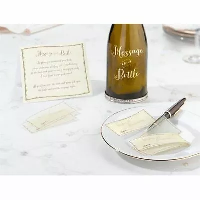 Wedding Guest Signing Papers Set Of 36 Message In A Bottle 3.75  By 1.5  Cards • $9.99