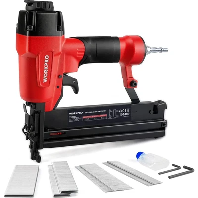 £52.89 • Buy WORKPRO 2-in-1 Air Brad Nailer Gun 50mm 18 Gauge, Brad Nail Gun And Stapler