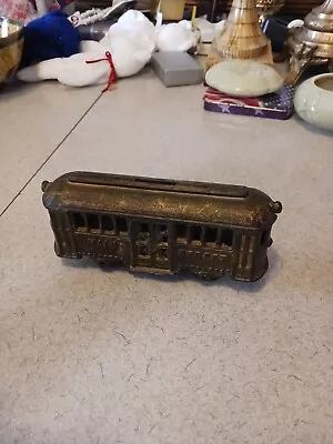 Vintage A.C. Williams Cast Iron Bank  Main Street Trolley W/ People  1920 - RARE • $49.99