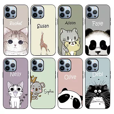 Cute Animal Personalised Case Shockproof Cover For IPhone 15 14 13 Pro Max 12 XR • £4.98