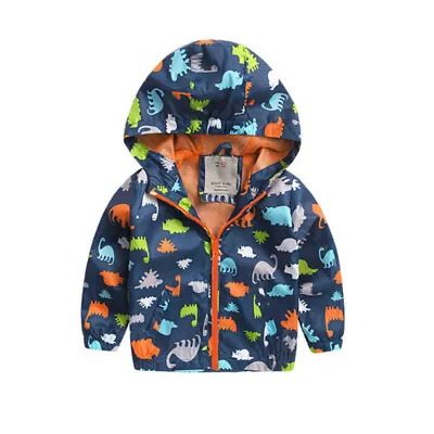 £9.81 • Buy Autumn Boys Jackets Cartoon Dinosaur Activewear Coat Outerwear Lightweight 3-7T