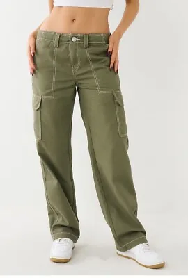 True Religion Brand Jeans Women's Kalamata Military Single Needle Cargo Pants 28 • $67.57