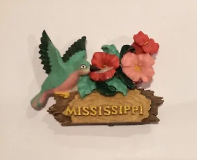 Mississippi Flower Bird Resin Fridge Magnet • $5.99