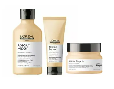£42.99 • Buy L'oreal Serie Expert Absolut Repair Gold Shampoo, Conditioner & Mask