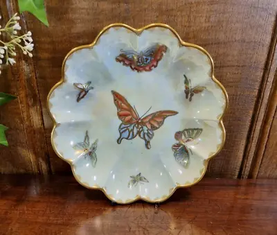 STUNNING Wedgwood FAIRYLAND BUTTERFLY LUSTRE Scalloped BOWL - 20cms • £325