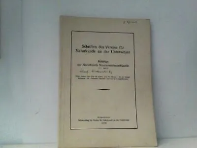 £8.52 • Buy Beiträge Zur Naturkunde Nordwestdeutschlands Heft IV Schriften Des Vereins Für N