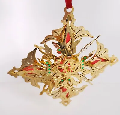 MMA 1994 Christmas Ornament Gold Plated Three-Dimensional Diamond Shaped Enamel • $66.14