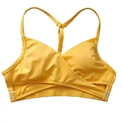 Victorias Secret PINK Sport Ultimate Lightly Lined Yellow Crossover Bra XS • $10