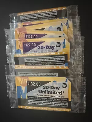 $115 30-Day NYC Unlimited Metro Card MTA Ticket • $115