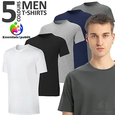 2PC Mens Plain T-Shirt / Ultra Cotton Tee / Cotton Round Neck T Shirt All Sizes • £8.99