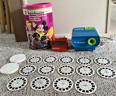 Vintage Blue Green GAF View-Master Entertainer Projector 1978 W/14 Reels Case • $99.99